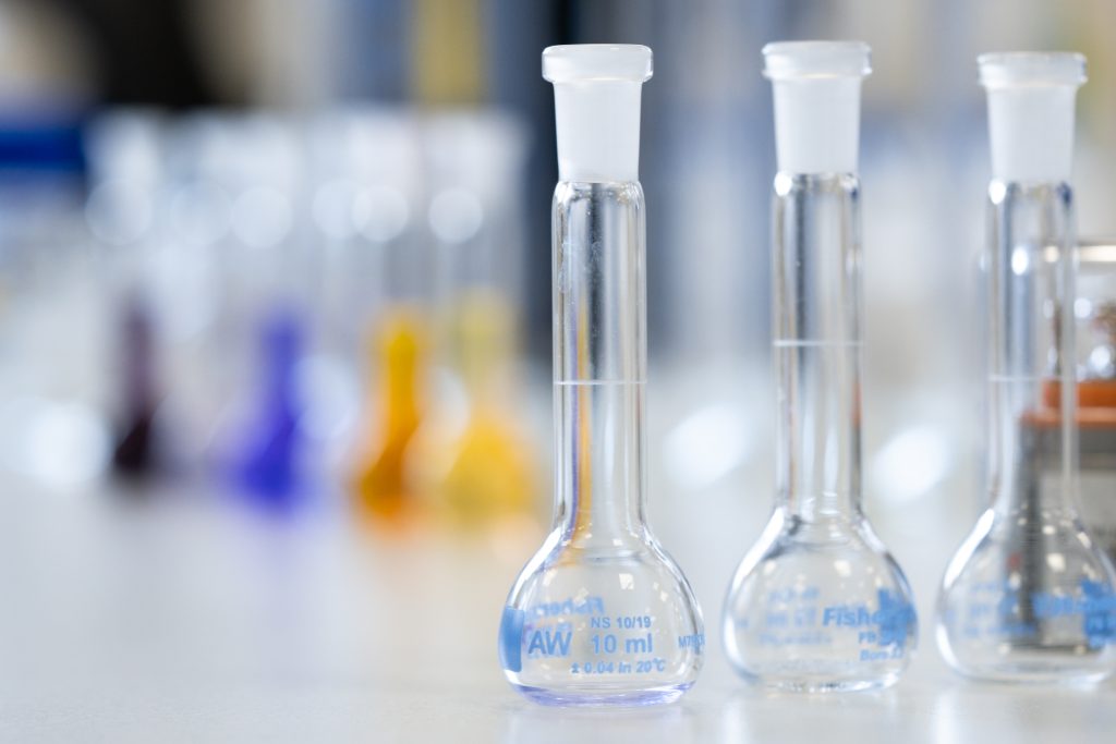 Cansford Labs image of test tubes on lab bench.