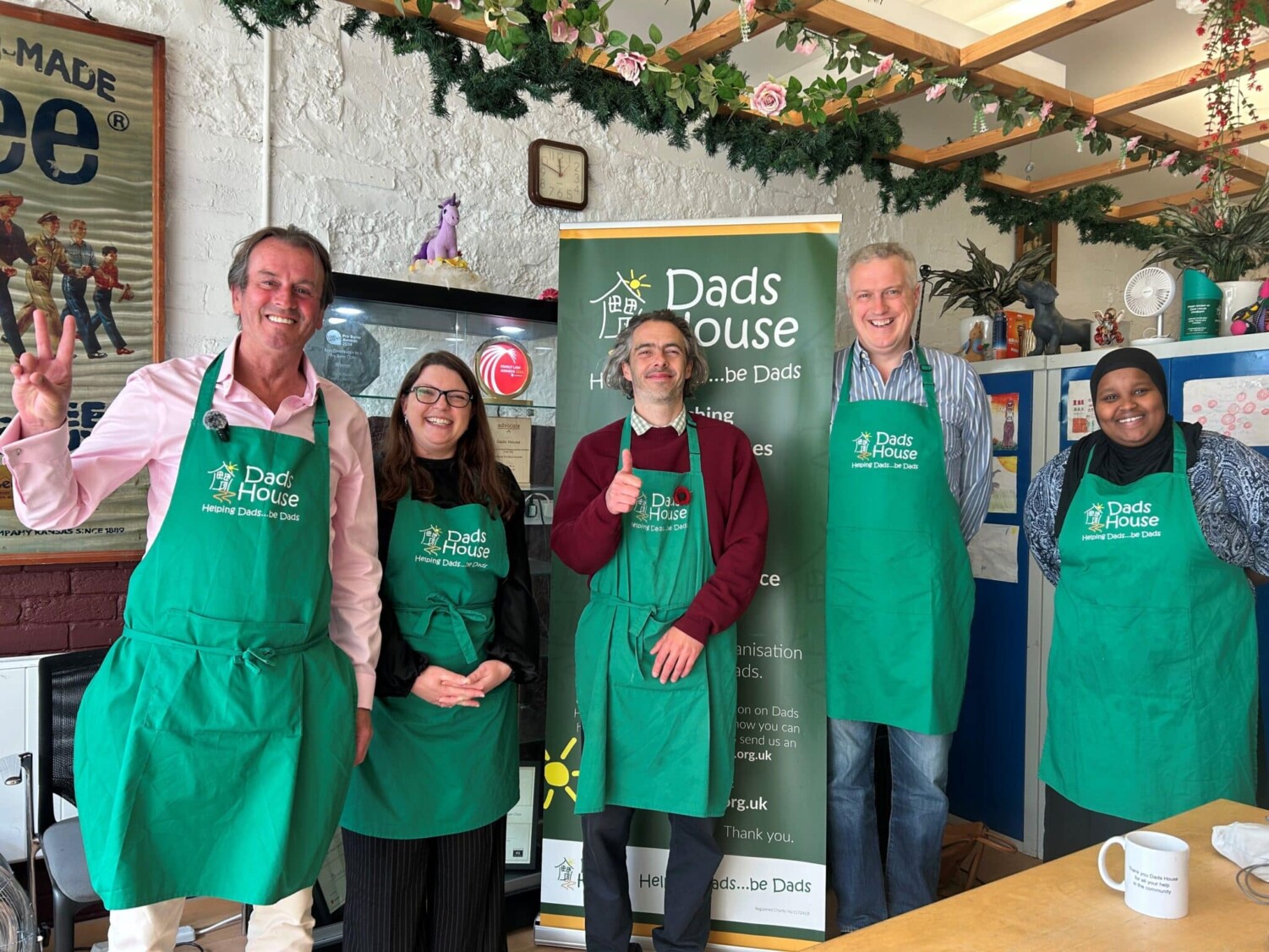 A picture of some of the team at Dad's House charity in London