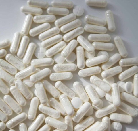 Pile of white pills